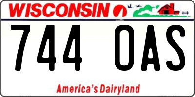 WI license plate 744OAS