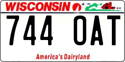 WI license plate 744OAT