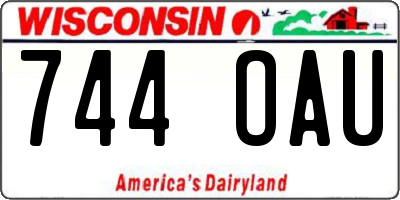 WI license plate 744OAU