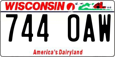WI license plate 744OAW