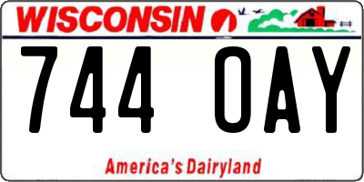 WI license plate 744OAY