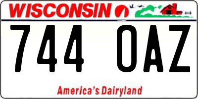 WI license plate 744OAZ