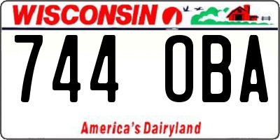 WI license plate 744OBA