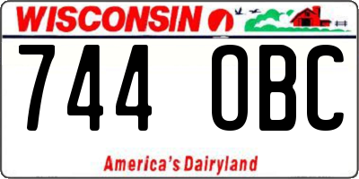 WI license plate 744OBC