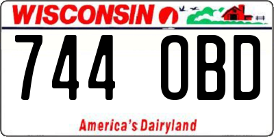 WI license plate 744OBD