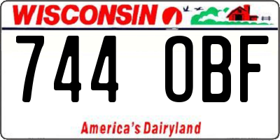 WI license plate 744OBF
