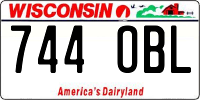 WI license plate 744OBL