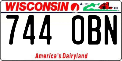 WI license plate 744OBN