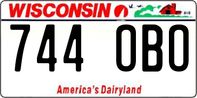 WI license plate 744OBO