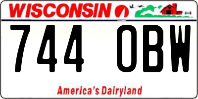 WI license plate 744OBW