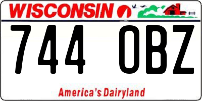 WI license plate 744OBZ