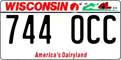 WI license plate 744OCC