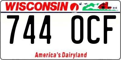 WI license plate 744OCF