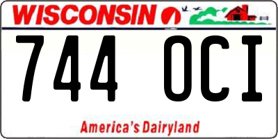 WI license plate 744OCI