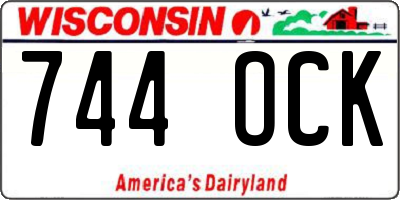 WI license plate 744OCK