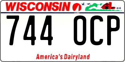 WI license plate 744OCP