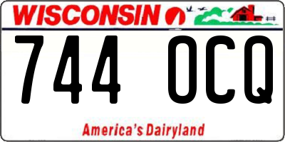 WI license plate 744OCQ