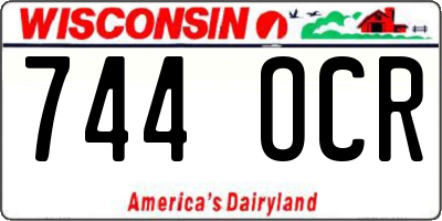 WI license plate 744OCR