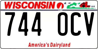 WI license plate 744OCV