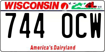 WI license plate 744OCW