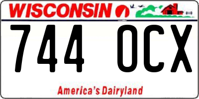 WI license plate 744OCX