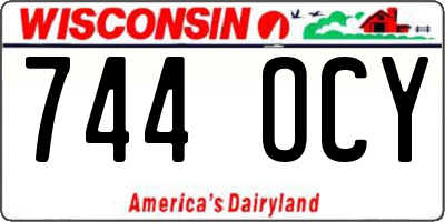 WI license plate 744OCY
