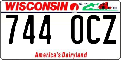 WI license plate 744OCZ
