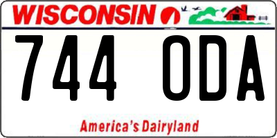 WI license plate 744ODA