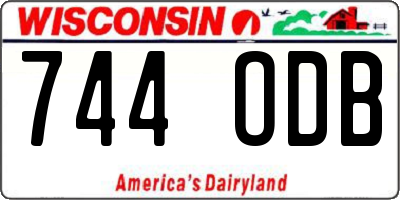 WI license plate 744ODB