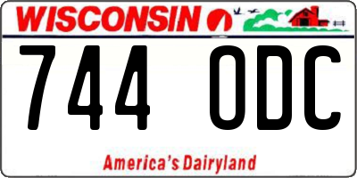 WI license plate 744ODC