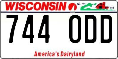 WI license plate 744ODD