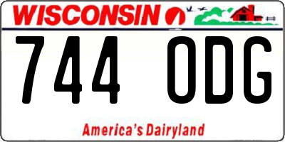 WI license plate 744ODG