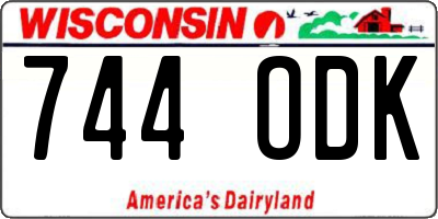 WI license plate 744ODK