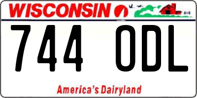WI license plate 744ODL