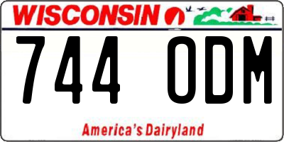 WI license plate 744ODM