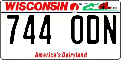 WI license plate 744ODN