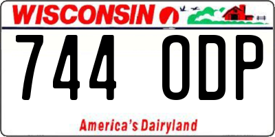 WI license plate 744ODP