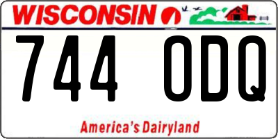 WI license plate 744ODQ