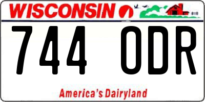 WI license plate 744ODR