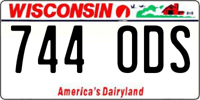 WI license plate 744ODS