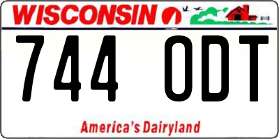 WI license plate 744ODT
