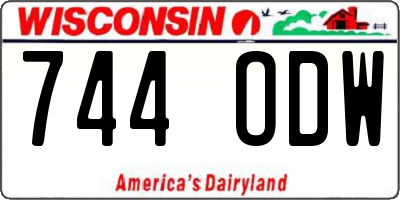 WI license plate 744ODW