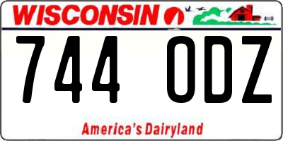 WI license plate 744ODZ