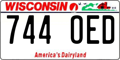 WI license plate 744OED