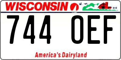 WI license plate 744OEF