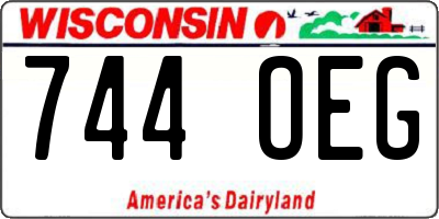 WI license plate 744OEG