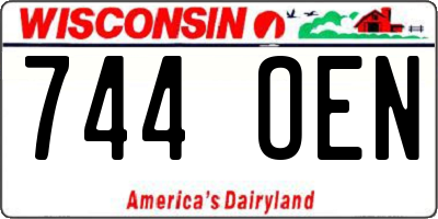 WI license plate 744OEN