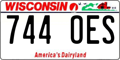 WI license plate 744OES
