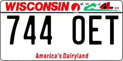 WI license plate 744OET