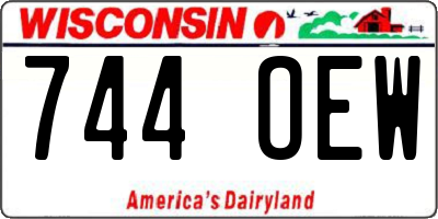 WI license plate 744OEW